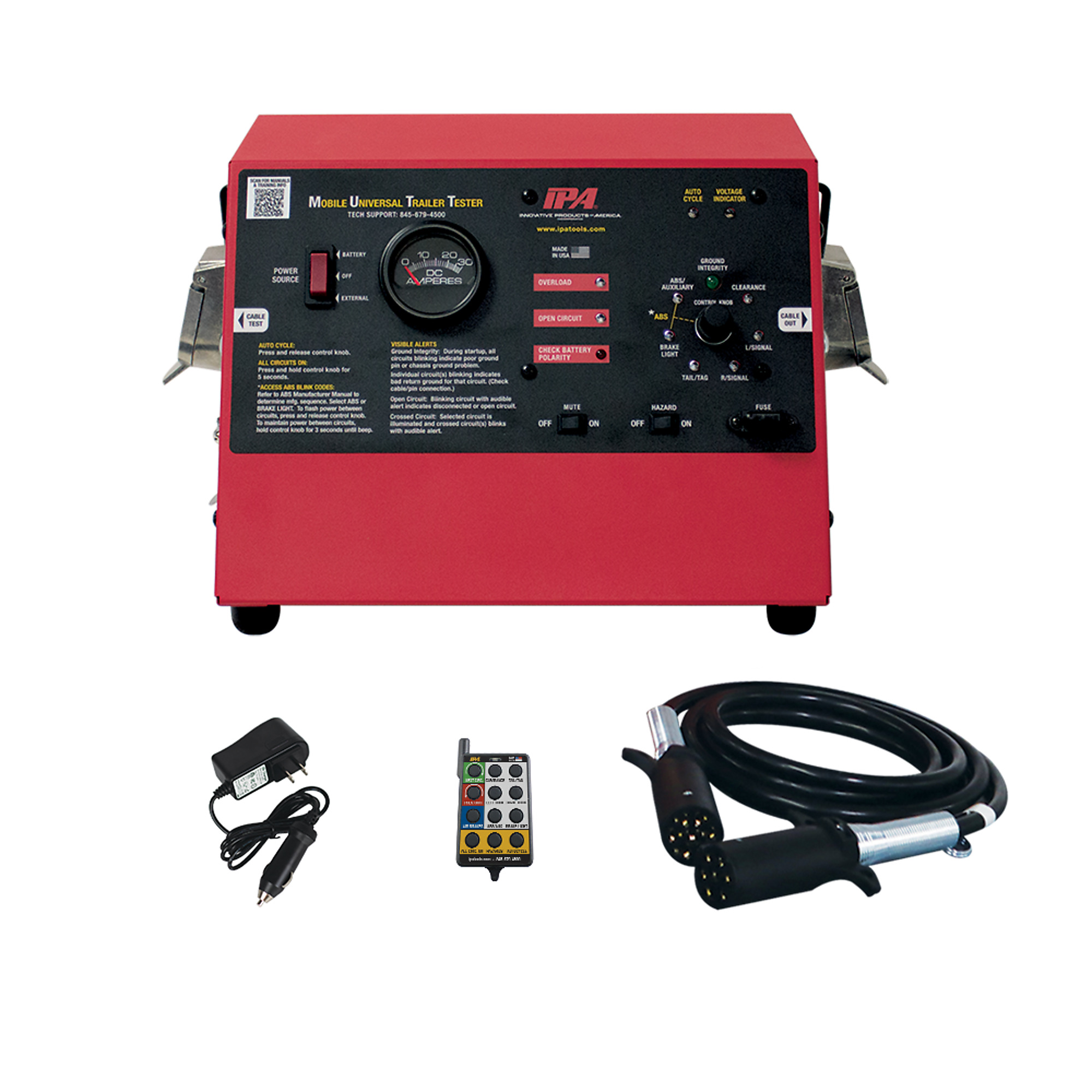 IPA Smart Mutt Mobile Universal Trailer Light Tester with Remote, Digital, 7 Round, Model# 9007A
